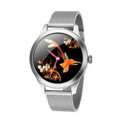 KINGWEAR Smart Watch Women Sport Watch with Blood Pressure & Heart Rate Monitor IP68 Waterproof BT Fitness Tracker Compatible with Android iOS Fitness Bracelet Smartwatch
