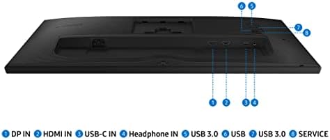 SAMSUNG FT45 Series 24-Inch FHD 1080p Computer Monitor, 75Hz, IPS Panel, HDMI, DisplayPort, USB Hub, Height Adjustable Stand, 3 Yr WRNTY (LF24T454FQNXGO),Black - Image 6