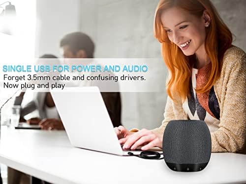 OGUPGX USB Computer Speakers for Desktop,Laptop Speakers,External PC Speakers for Laptop with Single USB,Hi-Quality Sound, Loud Volume, Deep Bass, Volume Control(USB-C to USB Adapter Included) (Gray) - Image 2