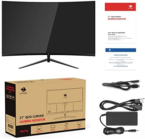Z-Edge 27-inch Curved Gaming Monitor 16:9 2560x1440 165/144Hz 1ms Frameless LED Gaming Monitor, UG27Q AMD Freesync Premium Display Port HDMI Built-in Speakers - Image 7