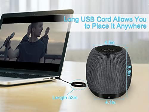 OGUPGX USB Computer Speakers for Desktop,Laptop Speakers,External PC Speakers for Laptop with Single USB,Hi-Quality Sound, Loud Volume, Deep Bass, Volume Control(USB-C to USB Adapter Included) (Gray) - Image 7