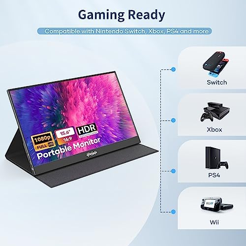 Tpsmtdis Portable Monitor for Laptop 15.6inch, Laptop Monitor Extender 1080P FHD USB C Plug&Play, HDMI HDR IPS Gaming Monitor, External Monitor for Laptop PC Mac Phone PS4 Xbox Switch - Image 3