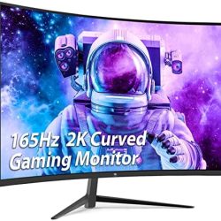 Z-Edge 27-inch Curved Gaming Monitor 16:9 2560x1440 165/144Hz 1ms Frameless LED Gaming Monitor, UG27Q AMD Freesync Premium Display Port HDMI Built-in Speakers