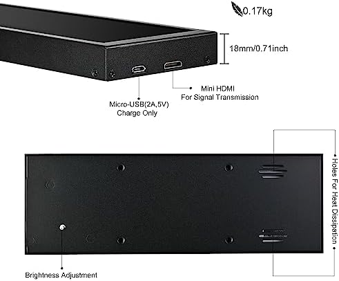 wisecoco 7.84 Inch Secondary Screen Stretched Bar LCD Display with Casing HD IPS 1280x400 for Laptop Computer Health Speed Temperature Windows Aida64 CPU GPU Monitoring - Image 6