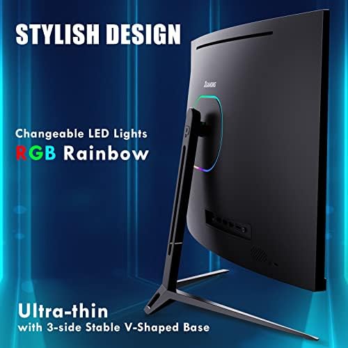 XGaming 27 Inch Curved Gaming Monitor 144Hz 165Hz 2K,QHD 2560 x 1440p 1500R Computer Monitor,16:9 Wide Display,1ms,FreeSync,98% sRGB,Eye Care HDR PC Screen Built-in Speakers,HDMI,VESA,Tilt Adjustable - Image 6