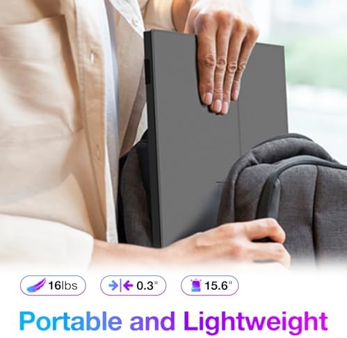 iProda Portable Monitor for Laptop Screen Extender Monitor 15.6 Inch 1080P FHD Travel Laptop Monitor for PC Mac Phone PS5 Xbox Switch Portable Gaming Monitor USB C Second Display Monitor Portatil - Image 5