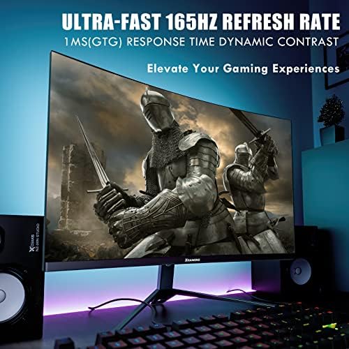 XGaming 27 Inch Curved Gaming Monitor 144Hz 165Hz 2K,QHD 2560 x 1440p 1500R Computer Monitor,16:9 Wide Display,1ms,FreeSync,98% sRGB,Eye Care HDR PC Screen Built-in Speakers,HDMI,VESA,Tilt Adjustable - Image 5