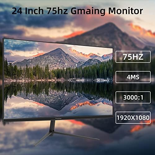 HTNZIR 23.8 Inch Business Computer Monitor Full HD 1920x 1080 Monitor, 3000:1 Contrast Ratio Frameless Display, 4ms, HDMI, VGA, VESA, 16.7 Million Colors PC Screen, Black - Image 4