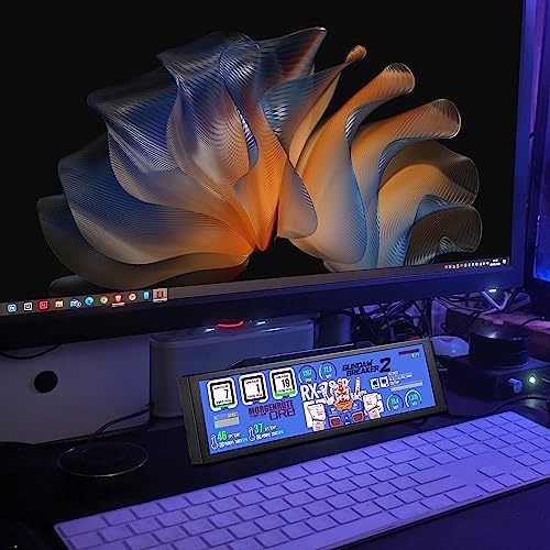 wisecoco 7.84 Inch Secondary Screen Stretched Bar LCD Display with Casing HD IPS 1280x400 for Laptop Computer Health Speed Temperature Windows Aida64 CPU GPU Monitoring - Image 4