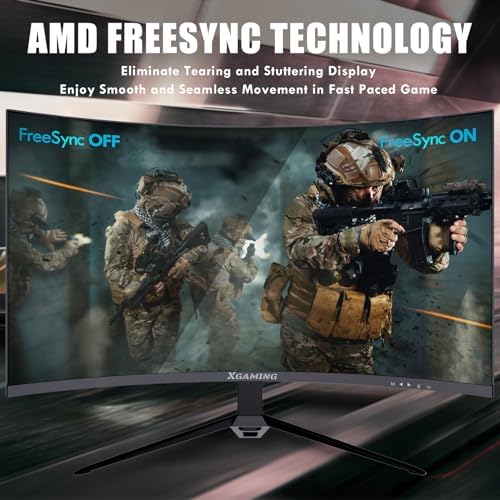 XGaming 27 Inch Curved Gaming Monitor 144Hz 165Hz 2K,QHD 2560 x 1440p 1500R Computer Monitor,16:9 Wide Display,1ms,FreeSync,98% sRGB,Eye Care HDR PC Screen Built-in Speakers,HDMI,VESA,Tilt Adjustable - Image 4