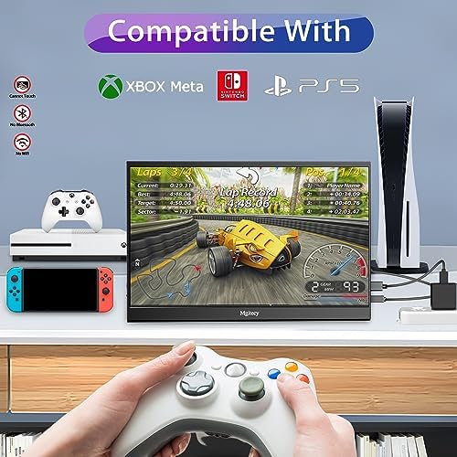 Mgitecy Portable Monitor 15.6inch 1080P USB C HDMI Travel Monitor for Laptop with Ultra-Slim IPS Display w/Smart Cover & Dual Speakers, Portable Screen for Laptop Pc Phone Mac Xbox Ps5 Switch - Image 5