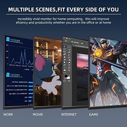 HTNZIR 23.8 Inch Business Computer Monitor Full HD 1920x 1080 Monitor, 3000:1 Contrast Ratio Frameless Display, 4ms, HDMI, VGA, VESA, 16.7 Million Colors PC Screen, Black - Image 2