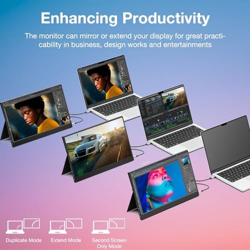 iProda Portable Monitor for Laptop Screen Extender Monitor 15.6 Inch 1080P FHD Travel Laptop Monitor for PC Mac Phone PS5 Xbox Switch Portable Gaming Monitor USB C Second Display Monitor Portatil - Image 3