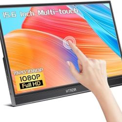 15.6 Inch Portable Monitor Touchscreen,FHD Display 1920x1080 Laptop Monitor USB C HDMI IPS Display Kickstand &Speakers,HDR Plug&Play External Monitor for Laptop PC Phone Mac Xbox PS5/PS4 Switch