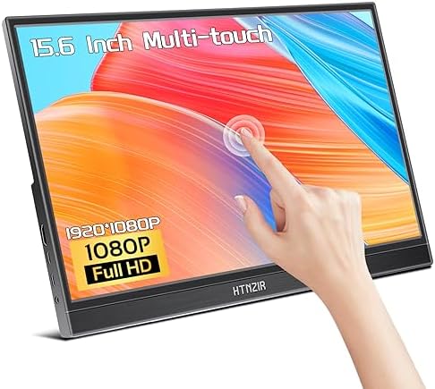 15.6 Inch Portable Monitor Touchscreen,FHD Display 1920x1080 Laptop Monitor USB C HDMI IPS Display Kickstand &Speakers,HDR Plug&Play External Monitor for Laptop PC Phone Mac Xbox PS5/PS4 Switch