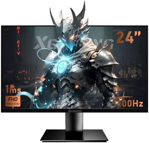 23.8 Inch FHD Gaming Monitor 100Hz,IPS HDR PC Monitor HDMI Display, 1920 x 1080P with Low Blue Light Eye Care, Build-in FreeSync,VESA Compatible(Black)