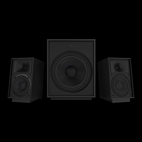 Klipsch ProMedia Heritage 2.1 Multimedia Mid Century Modern Desktop Computer Speaker Monitors with 8” Subwoofer, Matte Black - Image 2