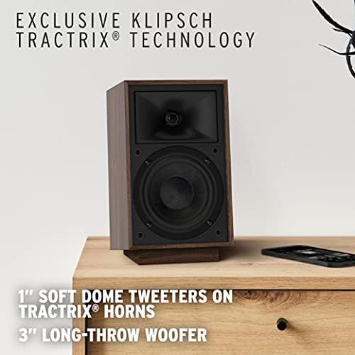 Klipsch ProMedia Heritage 2.1 Multimedia Mid Century Modern Desktop Computer Speaker Monitors with 8” Subwoofer, Matte Black - Image 3