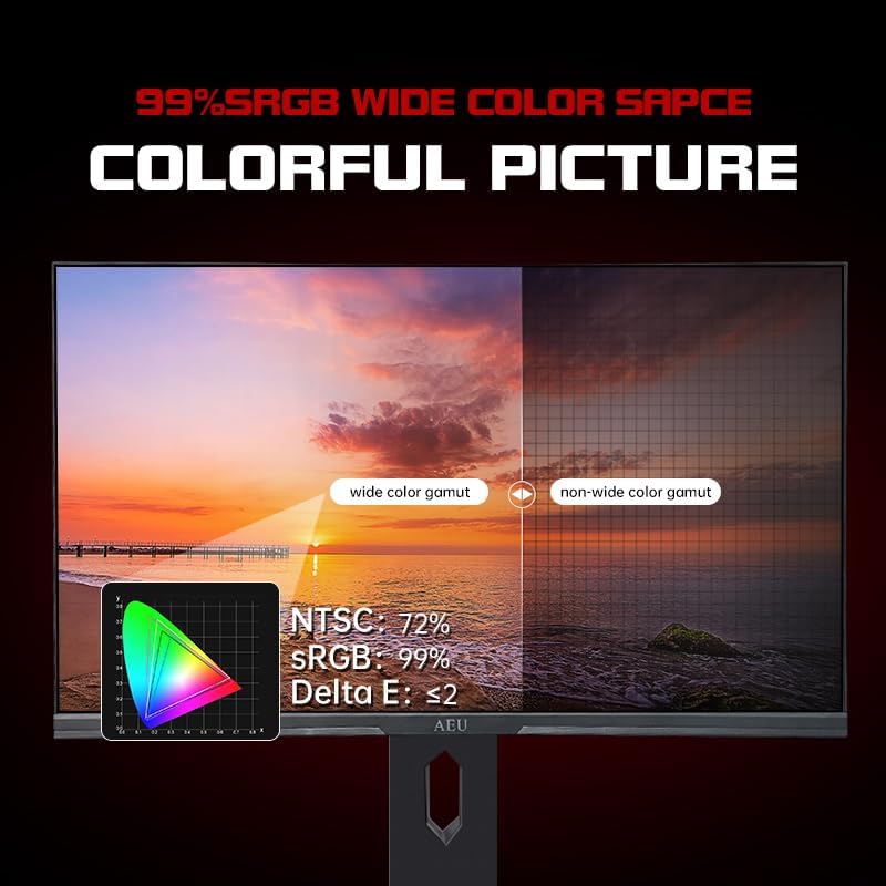 24" Frameless Gaming IPS Monitor, FHD 1080P, 1ms 165Hz, Freesync, HDMI/DP/Gaming Monitor,Black - Image 7