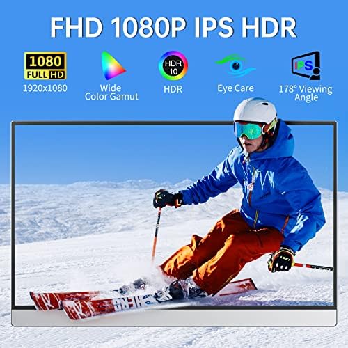 VisionOwl Portable Monitor-15.6 Inch Travel Screen FHD FreeSync Frameless USB-C Computer Display with Type-C HDMI Speakers for Laptop PC Mac Surface PS4/5 Xbox Switch, with Cover Stand, VESA Mountable - Image 3