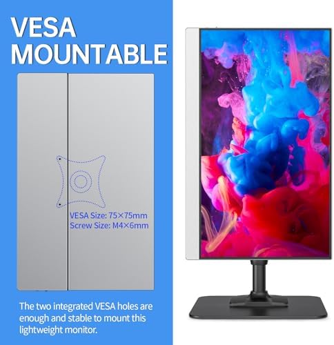 VisionOwl Portable Monitor-15.6 Inch Travel Screen FHD FreeSync Frameless USB-C Computer Display with Type-C HDMI Speakers for Laptop PC Mac Surface PS4/5 Xbox Switch, with Cover Stand, VESA Mountable - Image 4