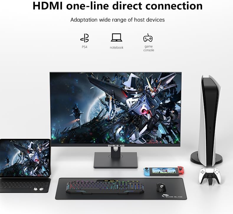 24" Frameless Gaming IPS Monitor, FHD 1080P, 1ms 165Hz, Freesync, HDMI/DP/Gaming Monitor,Black - Image 4
