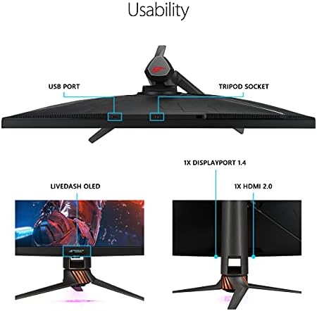 ASUS ROG Swift 32” 4K HDR Gaming Monitor - 144Hz DSC, UHD (3840 x 2160) PC Monitor, Mini-LED IPS with G-SYNC Ultimate, Local Dimming, Ideal for Desktop and Computer Monitor Black - - PG32UQX - Image 6