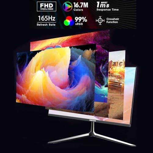 27-inch FHD Gaming Monitor,165Hz, IPS Eye Care 1080P Display, HDMI, VGA Ports, 3-Sided Border-Less,FreeSync - Height/Tilt Adjustment for Ergonomic Viewing,Black - Image 6