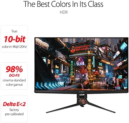 ASUS ROG Swift 32” 4K HDR Gaming Monitor - 144Hz DSC, UHD (3840 x 2160) PC Monitor, Mini-LED IPS with G-SYNC Ultimate, Local Dimming, Ideal for Desktop and Computer Monitor Black - - PG32UQX - Image 4