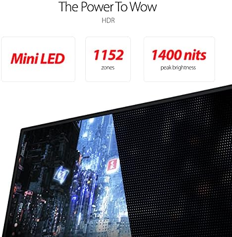 ASUS ROG Swift 32” 4K HDR Gaming Monitor - 144Hz DSC, UHD (3840 x 2160) PC Monitor, Mini-LED IPS with G-SYNC Ultimate, Local Dimming, Ideal for Desktop and Computer Monitor Black - - PG32UQX - Image 2