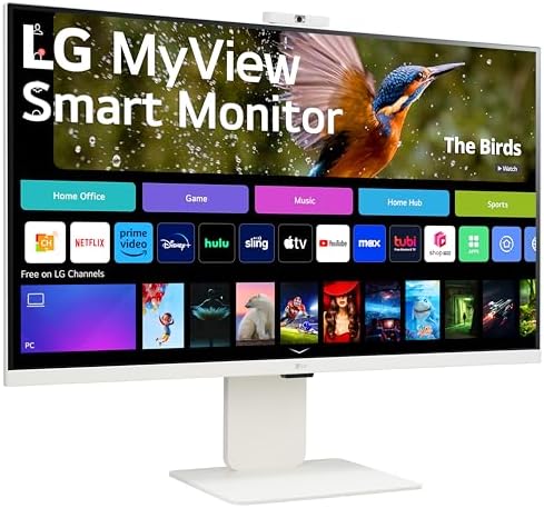 LG 32SR85U-W 32-inch MyView 4K UHD, IPS Display, webOS Smart Monitor, ThinQ Home, USB Type-C 90W PD, Built-in FHD Webcam & Speaker, HDR 10, AirPlay 2, Screen Share, Bluetooth, White - Image 2