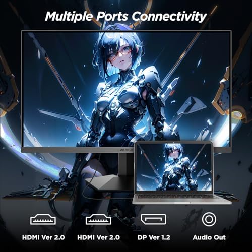 KOORUI 27 inch Gaming Monitor IPS FHD 1920 x 1080, 144Hz 165Hz, 1ms(GTG) with Adaptive Sync, 75x75 mm VESA Mountable, Tilt Adjustable, 2 x HDMI 2.0 & DisplayPort 1.4, Black - Image 6