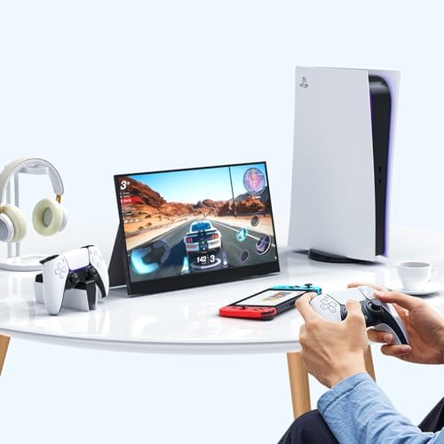 JSHIX Portable Monitor,Portable Monitor for Laptop, 15.6" FHD Laptop Monitor, HDMI USB-C IPS External Monitor, Built-in Dual Speakers Gaming Monitor for Laptop PC Phones PS5/4 Xbox Switch - Image 5