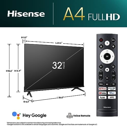 Hisense 32-Inch Class A4 Series FHD 1080p Google Smart TV (32A4K) - DTS Virtual: X, Game & Sports Modes, Chromecast Built-in, Alexa Compatibility - Image 2