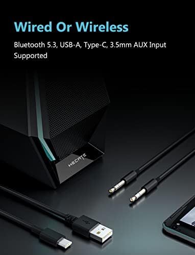 Edifier G1500 MAX 2.1 Computer Speakers System, 60W Hecate Gaming Speakers with Subwoofer Line Out, RGB Light, Bluetooth 5.3, USB, Type-C, 3.5mm AUX Input, Black - Image 5
