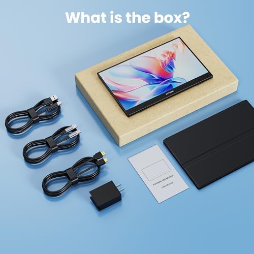 2.5K Portable Monitor, 15.6inch Gaming Ultra-Slim IPS Display with 2*USB-C & HDMI, Computer Monitor for Laptop PC Phone Mac, Built-in Speakers, Foldable Kickstand - Image 8