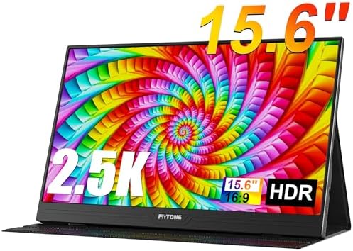 2.5K Portable Monitor, 15.6inch Gaming Ultra-Slim IPS Display with 2*USB-C & HDMI, Computer Monitor for Laptop PC Phone Mac, Built-in Speakers, Foldable Kickstand - Image 9