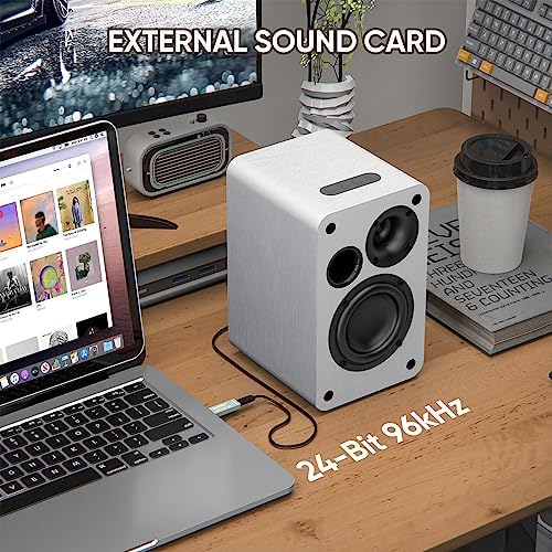 Saiyin DS6701SP 3.5-Inch Powered Bookshelf PC Speakers with Bluetooth 5.0, External 24-bit/96kHz DAC and AUX/Optical/USB Input for Gaming Monitor, Desktop Computer, Laptop, TV - Image 4