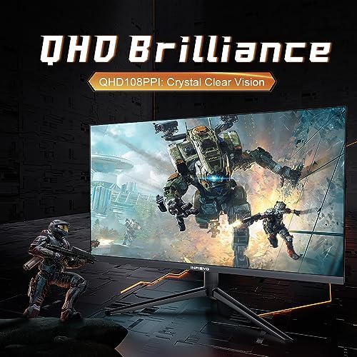 INFIEVO Gaming Monitor 27 Inch QHD 1440P Computer Monitor 240Hz IPS 1ms, FreeSync, Ultra-Thin PC Monitor, VESA Compatible, Liftable and Pivotable Stand, HDMI/DP X2, Eye Care, Built-in Speakers - Image 6