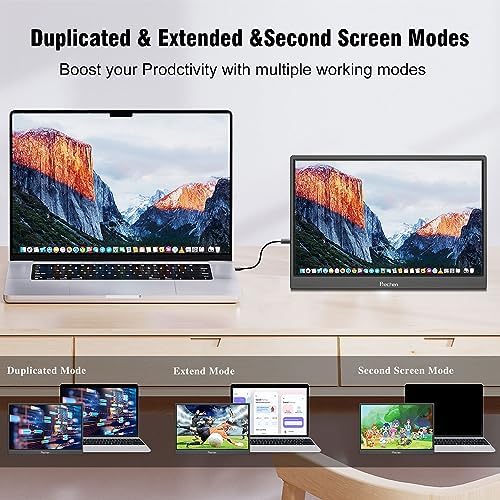 Portable Monitor Touchscreen, HDR, 400cd/m², 14 Inch 1920x1200 Display with HDMI USB C, IPS Screen, 100% sRGB, Kickstand & Built-in Speakers, External Monitor for Laptop PC Phone Mac Xbox - Image 6
