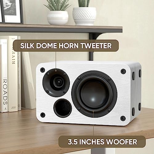 Saiyin DS6701SP 3.5-Inch Powered Bookshelf PC Speakers with Bluetooth 5.0, External 24-bit/96kHz DAC and AUX/Optical/USB Input for Gaming Monitor, Desktop Computer, Laptop, TV - Image 3