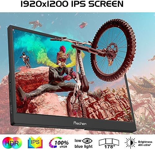 Portable Monitor Touchscreen, HDR, 400cd/m², 14 Inch 1920x1200 Display with HDMI USB C, IPS Screen, 100% sRGB, Kickstand & Built-in Speakers, External Monitor for Laptop PC Phone Mac Xbox - Image 3