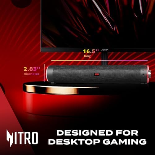 acer Nitro 2.0 Bluetooth USB Computer Speakers Gaming Soundbar for Laptop Desktop Monitor Tablet Phone via USB/USB-C on PC Mac & Android, Nitro Pulse RGB Lights, 3.5mm Audio, Xbox PS5 - Image 5