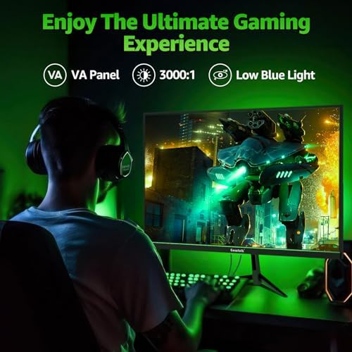 27 Inch Gaming Monitor, 144hz/180hz Computer Display FHD 1080P PC Monitors, Frameless Curved Screen VA, DisplayPort, HDMI, Eye Care, Wall Mount Compatible - Image 5