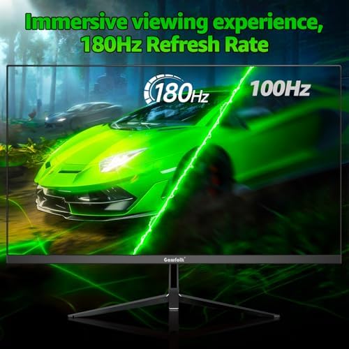 27 Inch Gaming Monitor, 144hz/180hz Computer Display FHD 1080P PC Monitors, Frameless Curved Screen VA, DisplayPort, HDMI, Eye Care, Wall Mount Compatible - Image 4