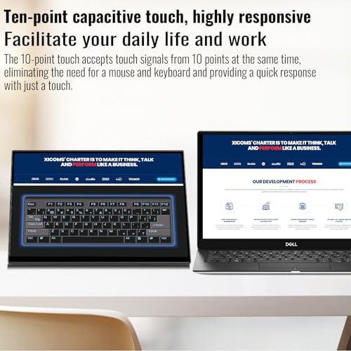 Touchscreen Portable Monitor 16 Inch HD 1920x1200P Touch Screen USBC Monitor IPS Display, 300cd/m², External Portable Monitor for PC Laptop Phones Computer Ras Pi, Built-in Kickstand - Image 2