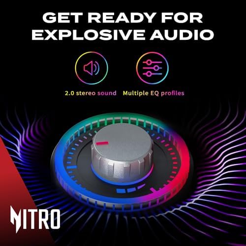 acer Nitro 2.0 Bluetooth USB Computer Speakers Gaming Soundbar for Laptop Desktop Monitor Tablet Phone via USB/USB-C on PC Mac & Android, Nitro Pulse RGB Lights, 3.5mm Audio, Xbox PS5 - Image 2