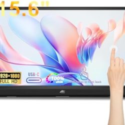 Kenowa Touchscreen Portable Monitor 15.6 Inch FHD IPS 1080P USB C HDMI External Monitor for Laptop/PC/Mac/Xbox/PS4/5/Switch/Phone Built-in Speakers and Stands