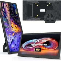 Kwumsy Portable Monitor L3 Travel Monitor– 12.1’’ FHD IPS Ultra Slim Computer Screen FHD External Monitor Extender with Foldable Stand Compatible with Windows Macbook Linux PC Laptop Switch PS4/5