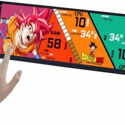 VSDISPLAY 14.5 Inch Touch Monitor for HYTY Y70 Computer Case 2560x720 IPS Stretched Bar LCD for DIY PC Case AIDA64 GPU CPU Data Monitoring Secondary Display